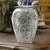 北欧式后现代透明玻璃样板间软装冰裂纹水培花瓶摆设古典花器摆件