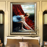 恒美手绘油画芭蕾舞女孩W130客厅玄关走道壁炉钢琴休闲室卧室壁画