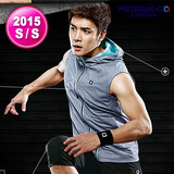 2015年新款 韩国进口peggy&co佩吉羽毛球服/运动服男无袖外套速干