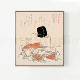 璞图艺术微喷现代日式餐厅装饰画浮世绘小品画掌柜推荐无框有框画