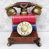 包邮欧式复古电话座机模型装饰品小摆件创意韩式拍摄道具树脂客厅