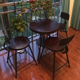 阳台桌椅创意三件套件 户外休闲桌椅 小圆桌咖啡厅庭院防腐木组合