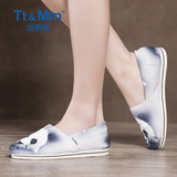 Tt&Mm/汤姆斯 2016春季卡通熊猫纹套脚甜美懒人鞋休闲帆布鞋女鞋
