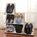 日本进口收纳鞋架 创意时尚立式鞋架 可叠加式鞋柜 鞋子整理架2个