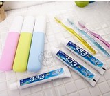 韩国进口牙具套装 便携式旅行牙刷 牙膏 牙刷盒 成人牙具实用装