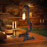 Loft复古工业风创意爱迪生灯饰 咖啡厅装饰台灯个性水管台灯具