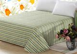 高档韩版全棉斜纹绿色条纹单件床单纯棉深色耐脏印花条纹被单床单