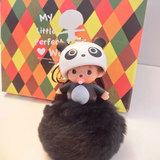 出口韩国可爱卡通玩偶奶嘴蒙奇奇 獭兔毛熊猫钥匙扣包包汽车挂件