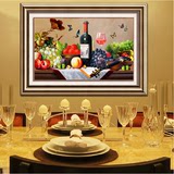 最新款5D欧式钻石画水果葡萄酒杯贴钻十字绣魔方圆钻客厅餐厅满钻