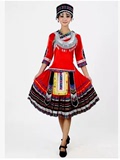 广西壮族服装土家族苗族舞蹈彝族演出服百褶裙少数民族舞蹈服饰女