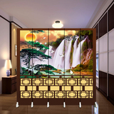 现代中式屏风时尚简约酒店客厅卧室办公玄关门可移动隔断折屏字画