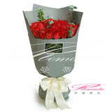 经典小钢炮系列多款21朵蓝白红玫瑰爱情花束北京高档花艺鲜花配送