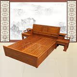 名品特价2015新款实木床中式仿古家具1.5米雕花榆木双人床