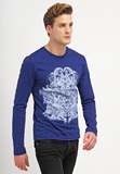 英国代购Versace Jeans GENERICO系列蓝色宫廷复古长袖T恤衫