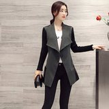 西服外套韩版时尚女装个性 拼接中长款外衣服OL气质优雅 百搭春天