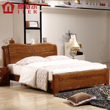 意特尔美国红橡木床大气纯实木床简约现代实木床1.8米双人床特价