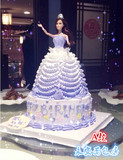 上海双层芭比娃娃蛋糕创意蛋糕卡通芭比公主儿童生日彩虹蛋糕配送