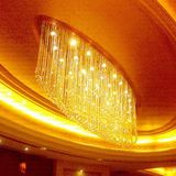 热卖圆形水晶灯客厅吊灯餐厅椭圆形 LED水晶灯酒店大型工程定做大