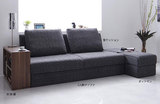 日式多功能布艺沙发床宜家1.2米带边几脚踏收纳折叠双人沙发床