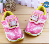 台湾poli波力冬季儿童鞋女童运动鞋闪灯鞋鞋旅游鞋女童休闲跑步鞋
