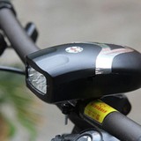 自行车前灯带电喇叭铃铛山地车多功能LED照明灯死飞单车装备配件