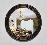新款欧式美式家居丝带银色壁镜玄关装饰镜浴室镜 豪华欧式圆镜子