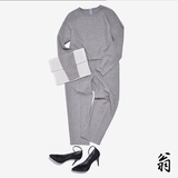 【马背翁】日本EMOD*西装套装女高腰长袖上衣+9分直筒裤套装包邮