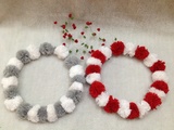 手工可爱毛线球花环原单圈圈挂件婚庆圣诞家居布置创意装饰品吊件