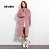 ADARA韩版2015秋冬新款长款过膝双面羊绒大衣宽松羊毛呢子外套女