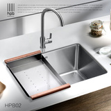 汉派304厨房不锈钢水槽单槽双槽57X45 洗菜盆 台下盆手工槽HPB02
