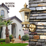 全铜美式简约高档花园室外壁灯欧式防水铜灯阳台庭院防雨墙壁铜灯