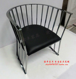 不锈钢休闲椅简约现代创意洽谈椅现代中式椅子新古典高档躺椅家具