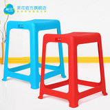 茶花凳子塑料加厚成人椅凳家用餐桌凳时尚防滑方凳条纹彩色高板凳