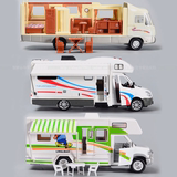 旅行汽车露营房车模型合金 仿真儿童玩具车 活动大篷车带家具豪华