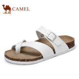 Camel骆驼男鞋 2016新款夏季时尚休闲舒适透气夹趾搭扣凉鞋