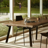 实木美式咖啡桌长桌写字台复古铁艺餐桌椅酒吧桌椅办公桌会议桌子