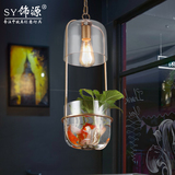 北欧宜家简约餐厅植物创意个性吊灯走廊阳台咖啡厅床头玻璃吊灯饰