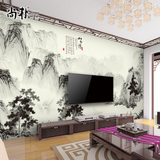 无缝大型壁画 电视背景墙壁纸现代中式客厅3d无纺布墙纸布 山水情