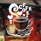 咖啡奶茶甜品面包咖啡冷饮快餐店橱窗吧台装饰创意贴画玻璃墙贴纸