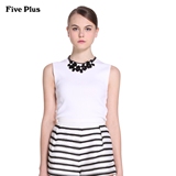 Five Plus2016新品女夏装镂空无袖套头薄款针织衫背心2HL2030320