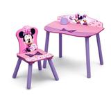 迪士尼正品米妮美妮老鼠儿童女孩学习书桌书台连椅子套装