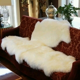 奥林百逸雅100%进口澳洲羊皮毛一体地毯羊毛沙发垫地垫白色2P垫子
