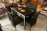 新款家具多功能餐桌 时尚实木餐桌 黑色玻璃餐桌现代钢化玻璃餐桌