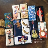 韩国复古手工钱包 原宿软妹涂鸦二折长款钱夹女 创意学生卡包皮夹