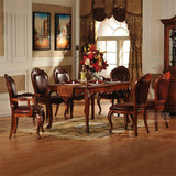 美式实木家具 欧式桦木餐桌餐椅组合家用小户型高档6人饭桌特价