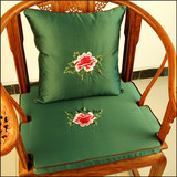 清仓植物花卉中式实木餐椅坐垫红木垫子组合抱枕靠垫加厚冬防滑