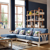 北欧简约实木布艺沙发可拆洗客厅变床转角沙发小户型带拖床