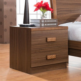 特价床头柜 橡木板木家具 实木胡桃色床边柜 床边抽屉矮柜 收纳柜