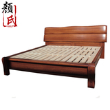 实木床双人床1.8米 婚床简约现代中式家具卧室老榆木床包上门安装