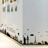 墙贴创意组合著名建筑客厅沙发墙贴纸埃菲尔铁塔悉尼希腊城市剪影